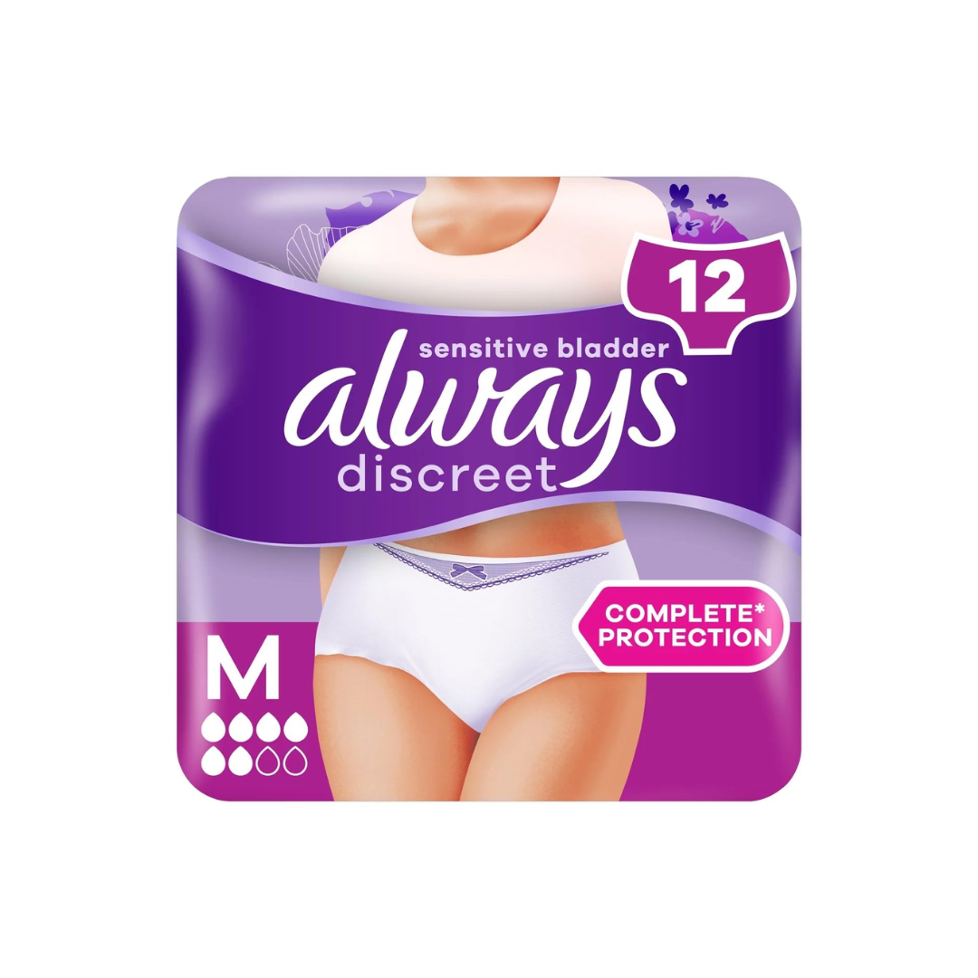 ALWAYS DISCREET PANTS MEDIUM 12S
