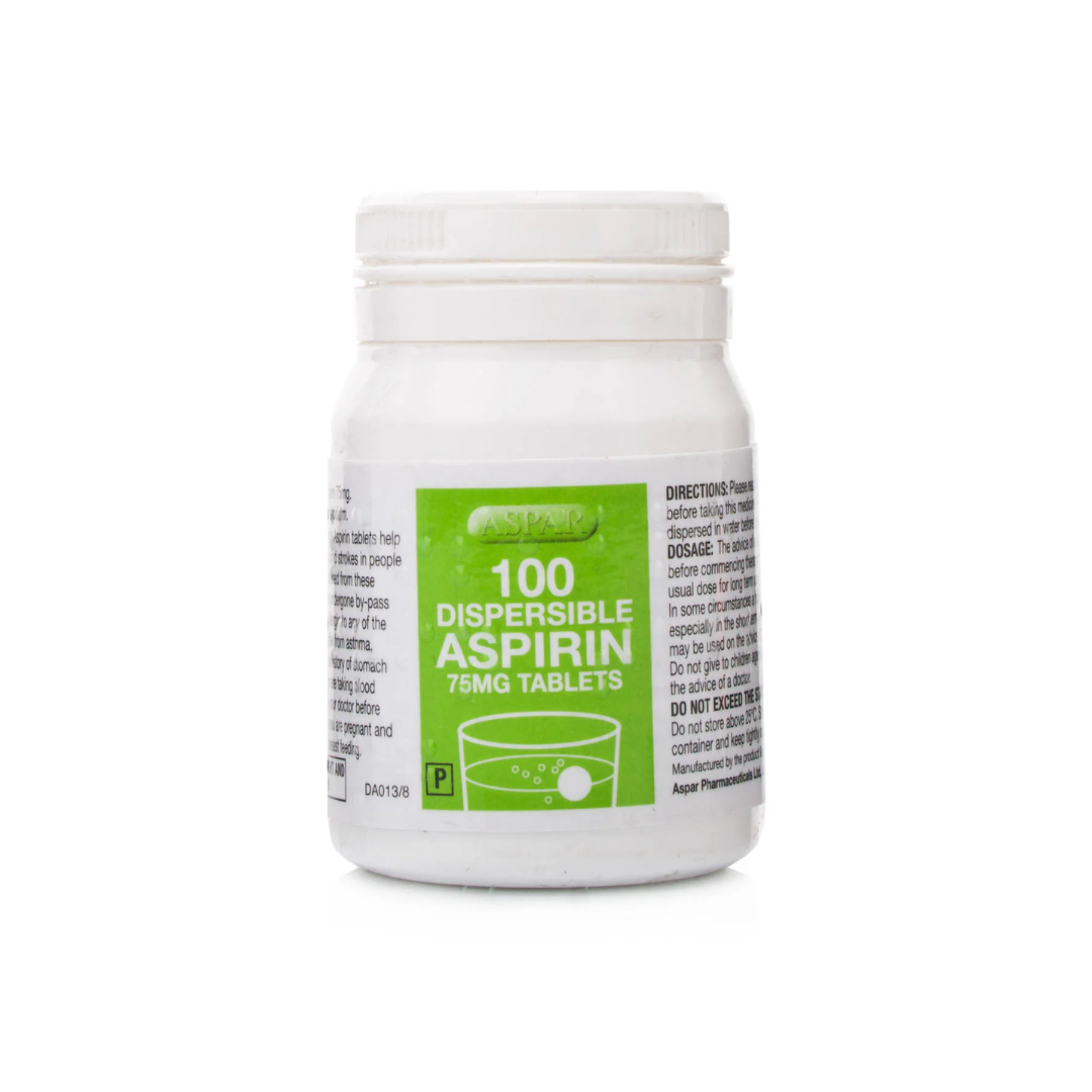 ASPAR ASPIRIN 75MG DISPERSIBLE TABS 100S