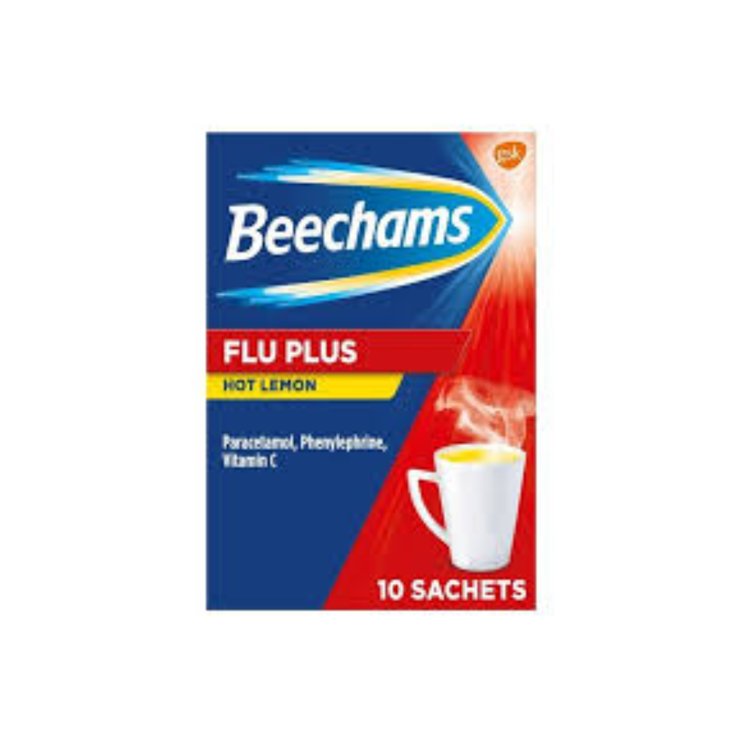 BEECHAMS FLU PLUS SACHET HOT LEMON 10S