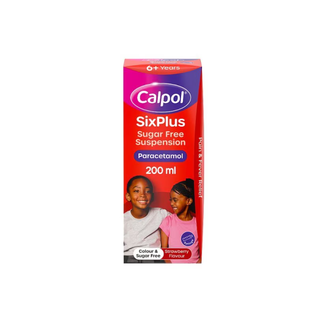 CALPOL SIX PLUS SUSP S/FREE 200ML