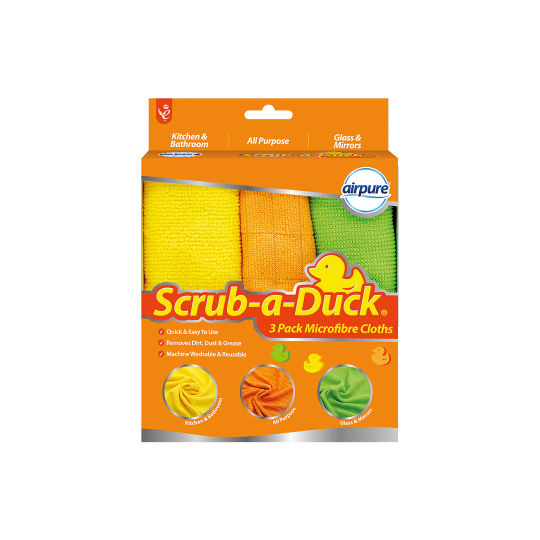 AIRPURE SCRUB-A-DUCK MICRO FIBRE CLOTHS 3 PACK