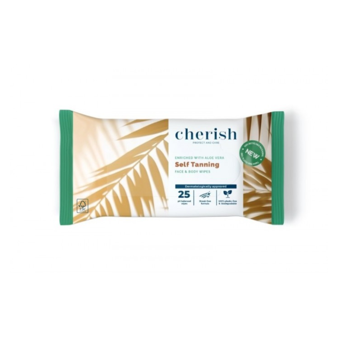 CHERISH WIPES SELF TAN PLASTIC FREE 20S