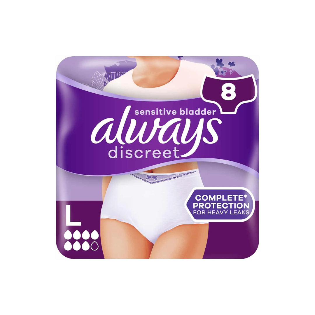 ALWAYS DISCREET PANTS HEAVY LARGE 8CT