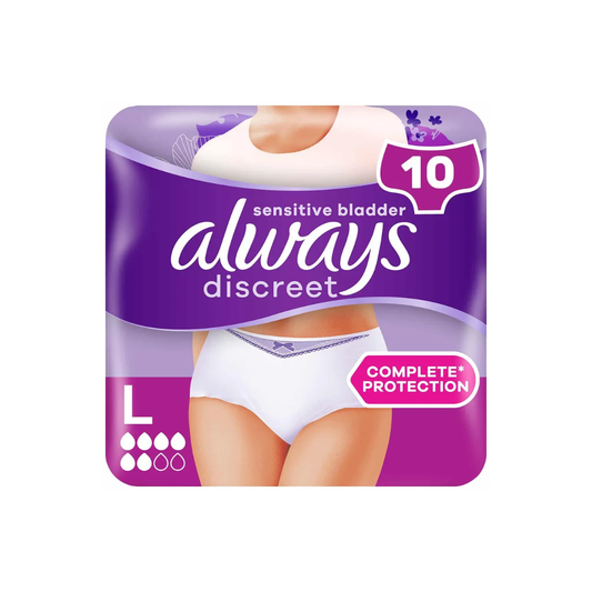 ALWAYS DISCREET PANTS LARGE 10S