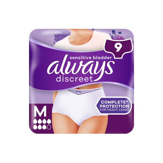 ALWAYS DISCREET SENSTIVE PANTS PLUS MED 9S