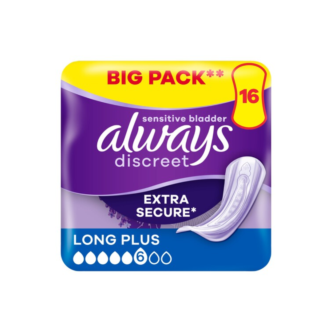 ALWAYS DISCREET VALUE PACK LONG+ PADS 16S