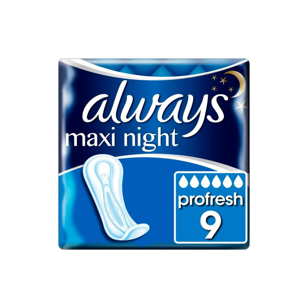 ALWAYS MAXI NIGHT PADS 9S