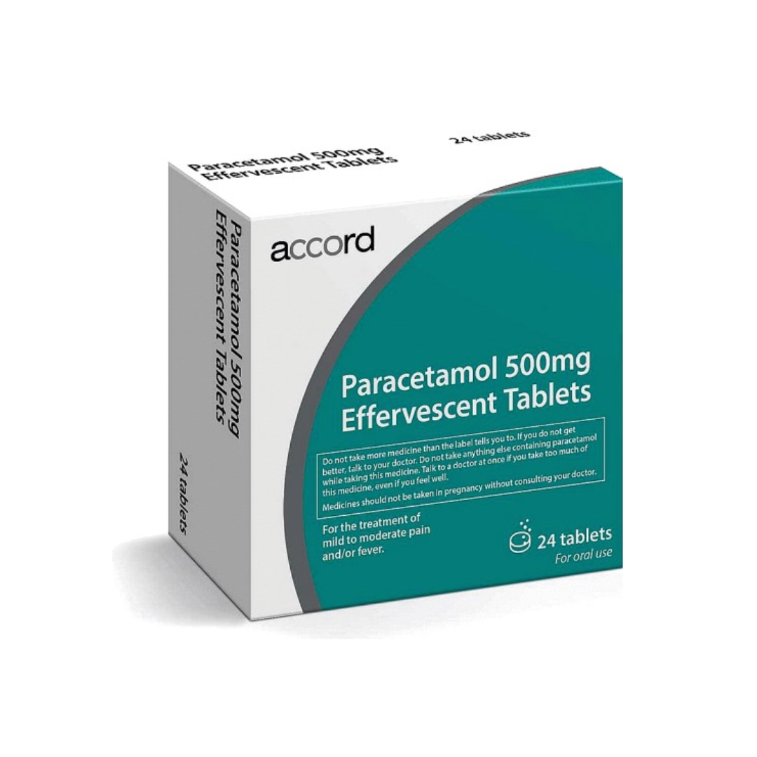 ACCORD PARACETAMOL 500MG EFFVES TABS 24S