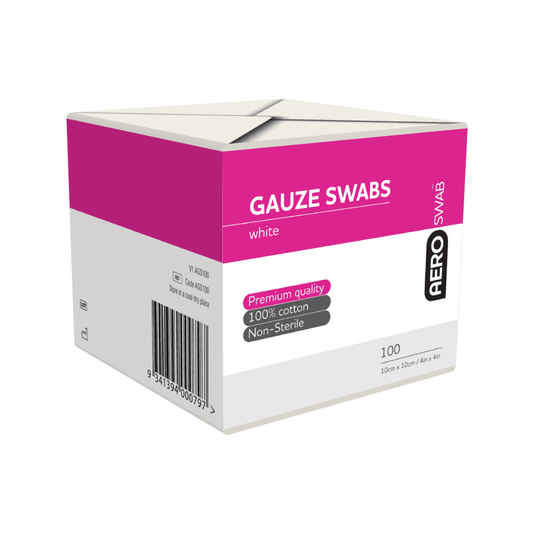 AERO 8PLY GAUZE SWAB 10X10CM CDU 1X100
