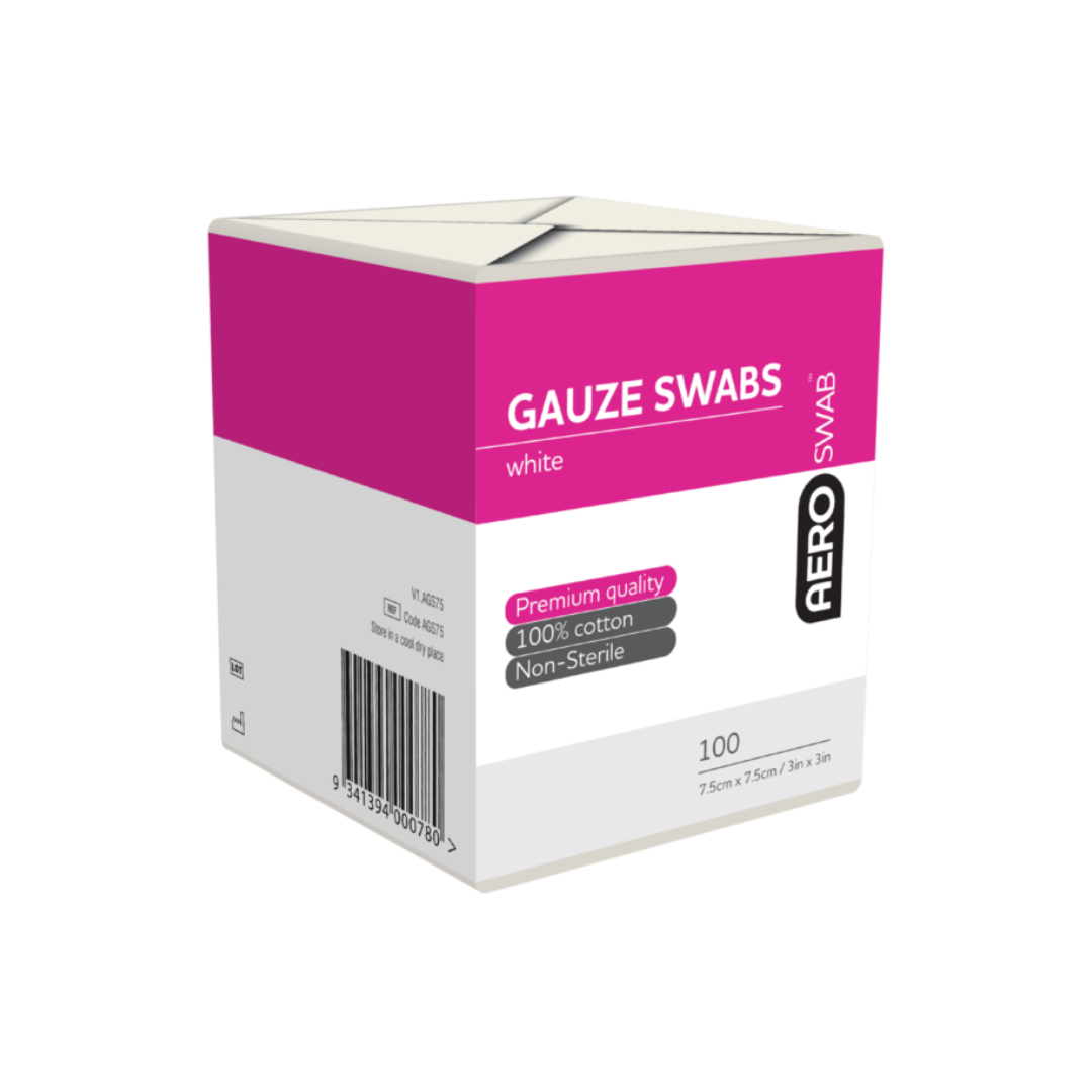 AERO 8PLY GAUZE SWAB 7.5X7.5CM CDU 1X100