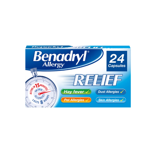 BENADRYL ALLERGY RELIEF CAPSULES 24S