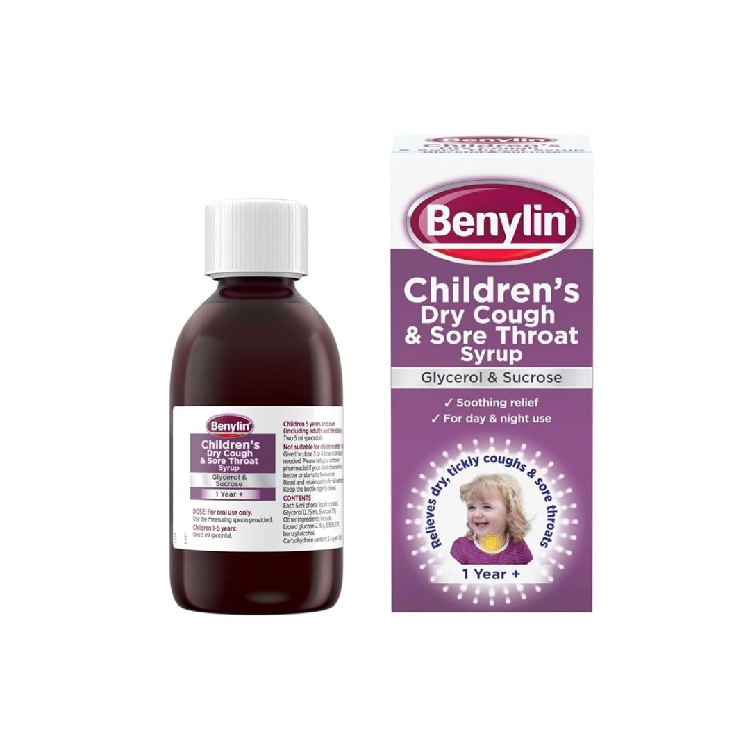 BENYLIN CHILDS COUGH & SORE THROAT SYRUP 125ML