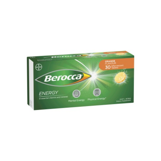 BEROCCA ORANGE ENERGY EFFERVESENT 30TAB