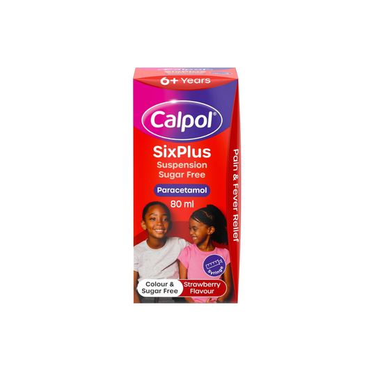 CALPOL SIX PLUS SUSP S/FREE 80ML