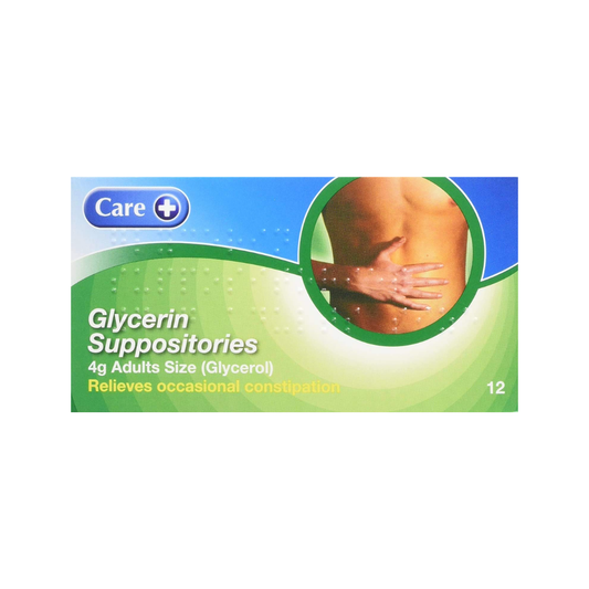 CARE GLYCERIN SUPPOS ADULT 12S