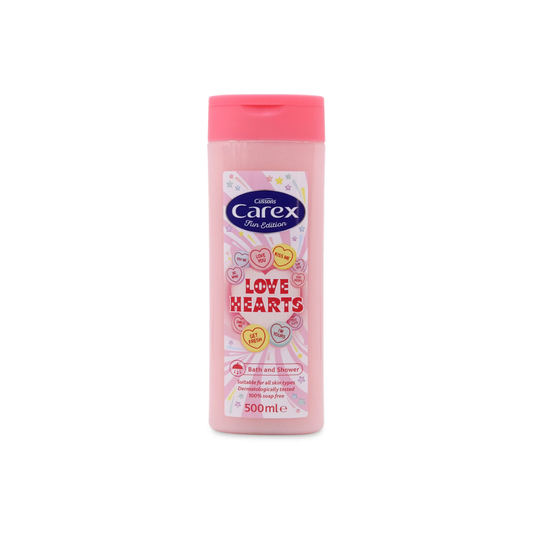 CAREX SHOWER & BATH LOVE HEARTS 500ML