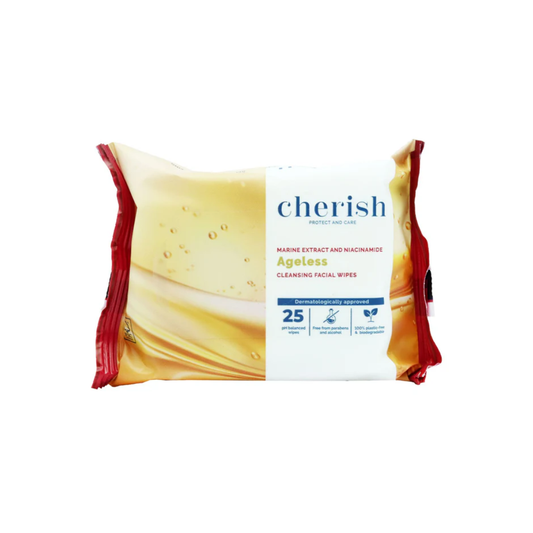 CHERISH AGELESS FACIAL WIPES PLASTIC FREE 25S