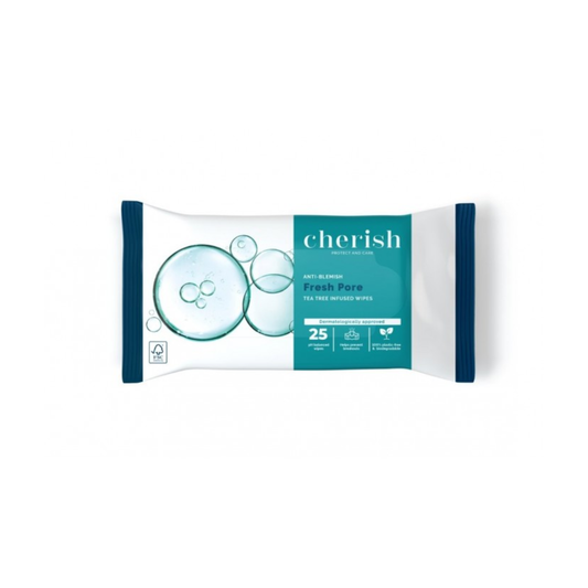 CHERISH FRSH PORE FACE WIPES PLASTIC FREE 25S