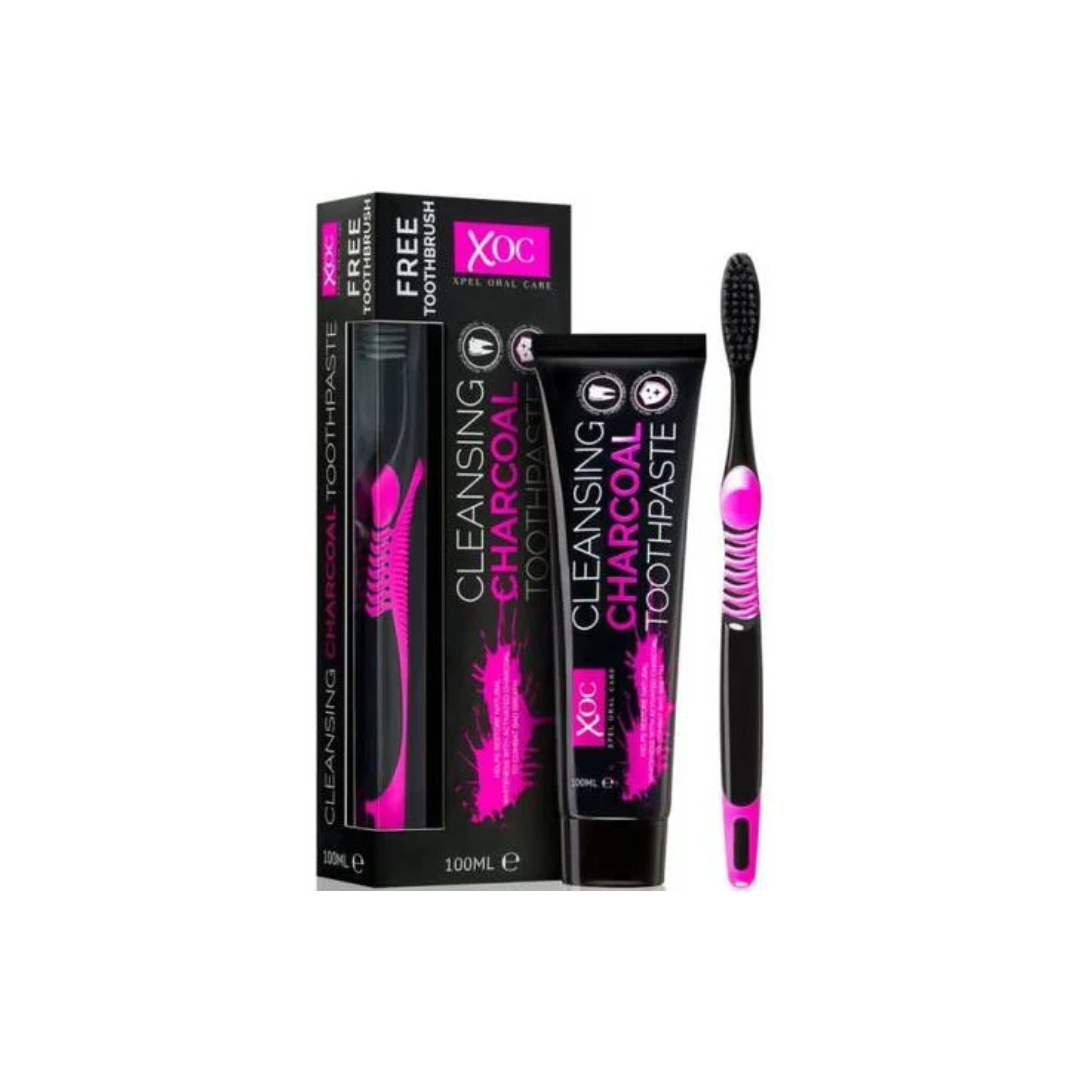 CLEANSING CHARCOAL TOOTHBRUSH & PASTE 100ML
