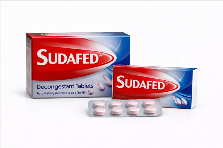Sudafed Decongestant Tablets – 12 Tablets – 60mg Pseudoephedrine